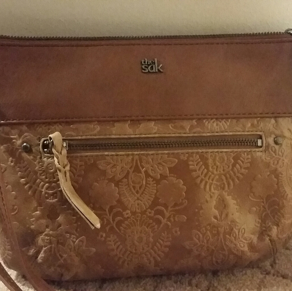Brown leather crissbody by The Sak